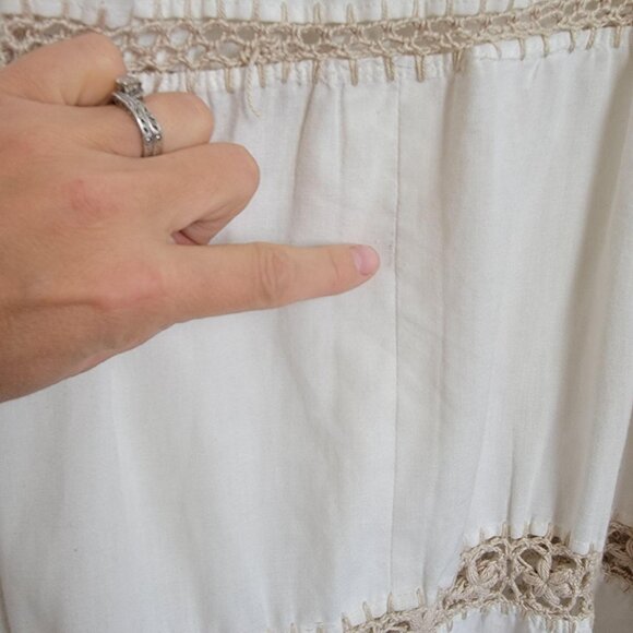 Vintage Crochet Womens Dress Small Handmade Boho Cottagecore Country Chic - Picture 7 of 10